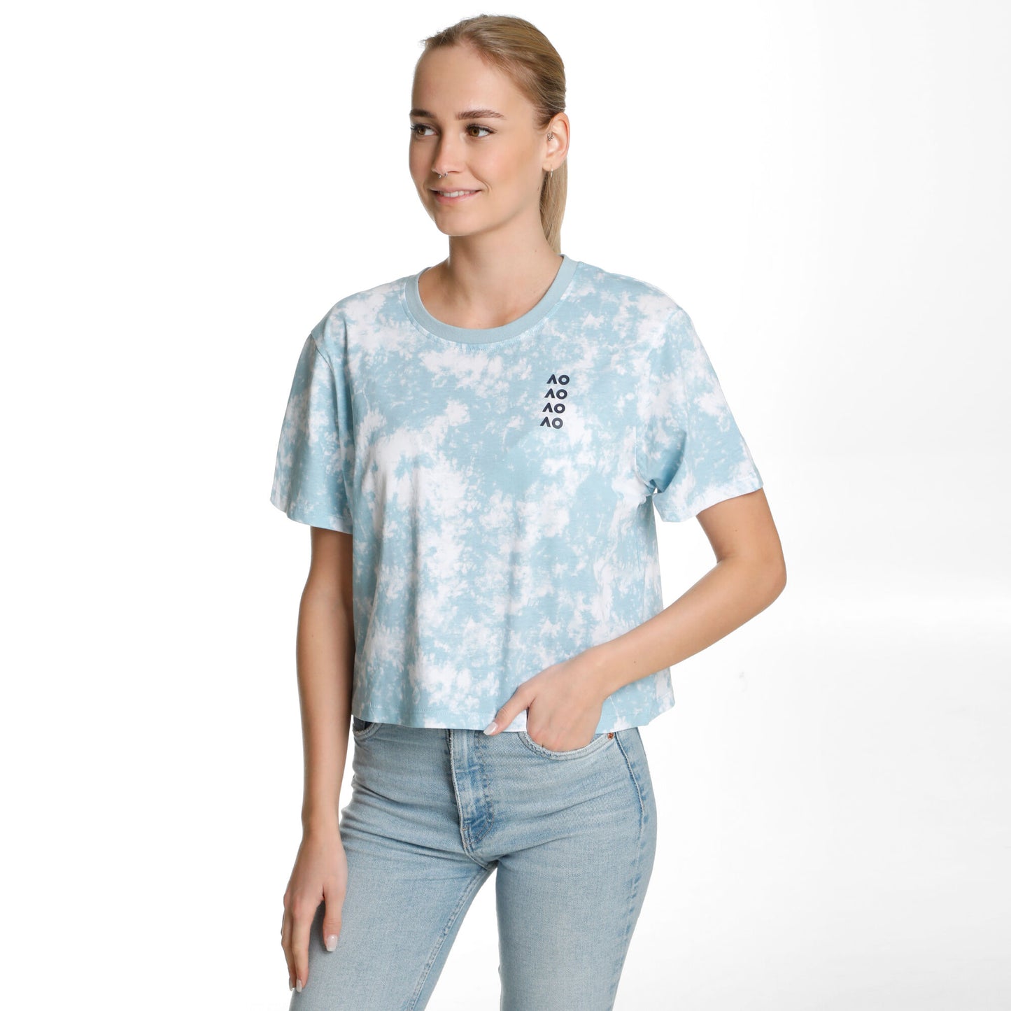 AO Tie Dye Cropped T-Shirt Damen