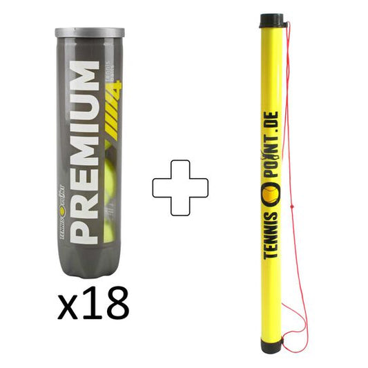 Tennis-Point Premium 18x 4er Dose Plus Ballsammelröhre